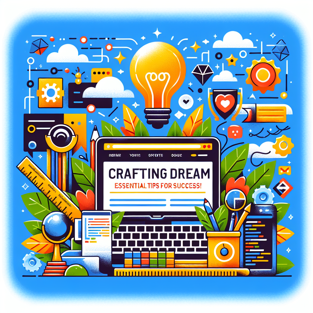 Create a hero image for use on the blog post article with the topic: Crafting Your Dream Website: Essential Tips for Success!